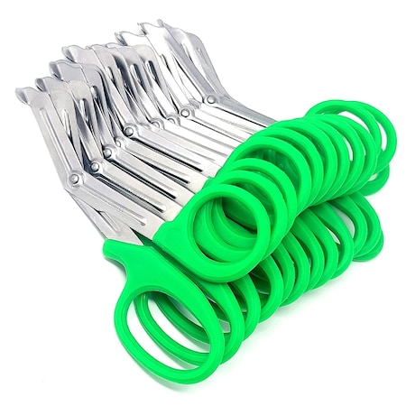 A2Z Scilab Trauma Shears 12/Pack Non-Stick 7.25 First Aid EMT Stainless Steel Utility Scissors Green Handle A2Z-ZR876